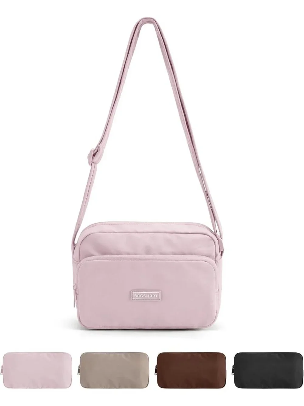 👜Women's Pink Mini Foldable Crossbody Bag Waterproof Travel Shoulder Purse